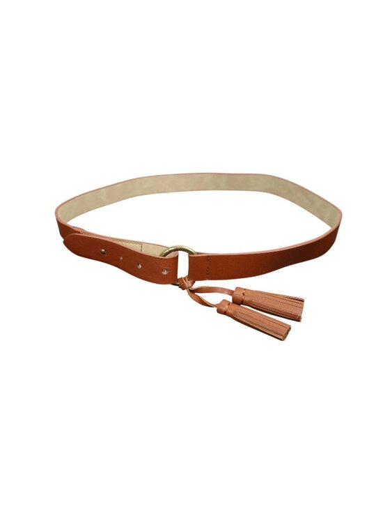 GAP Accessories - Women's GAP 30"-37" Vegan Leather Brown Camel Tassel Fringe Belt Boho